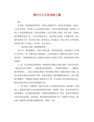 统计个人工作总结三篇 