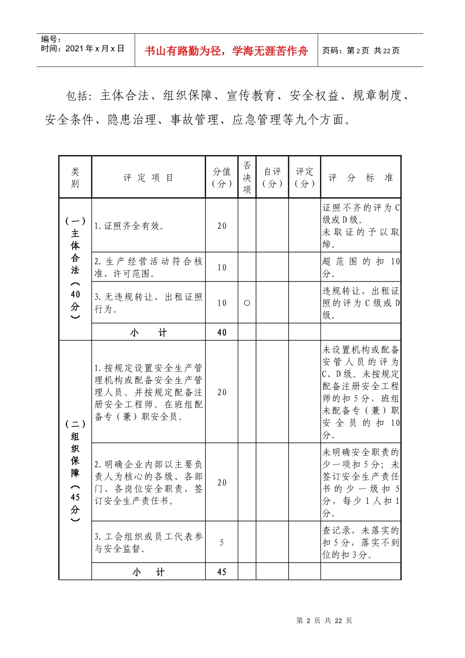 非煤矿山-安全生产级别评定标准_第2页