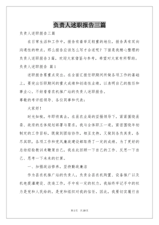 负责人述职报告三篇