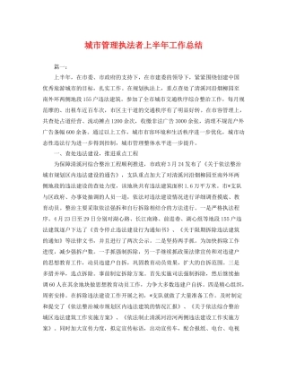 城市管理执法者上半年工作总结2 