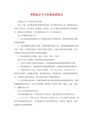 学校会计个人年度总结范文 