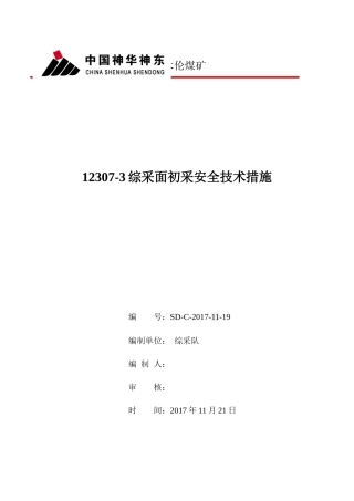 12307-3综采工作面初采放顶安全技术措施