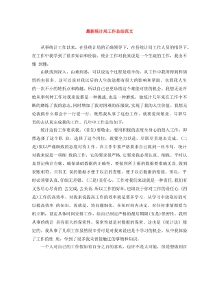 最新统计局工作总结范文 