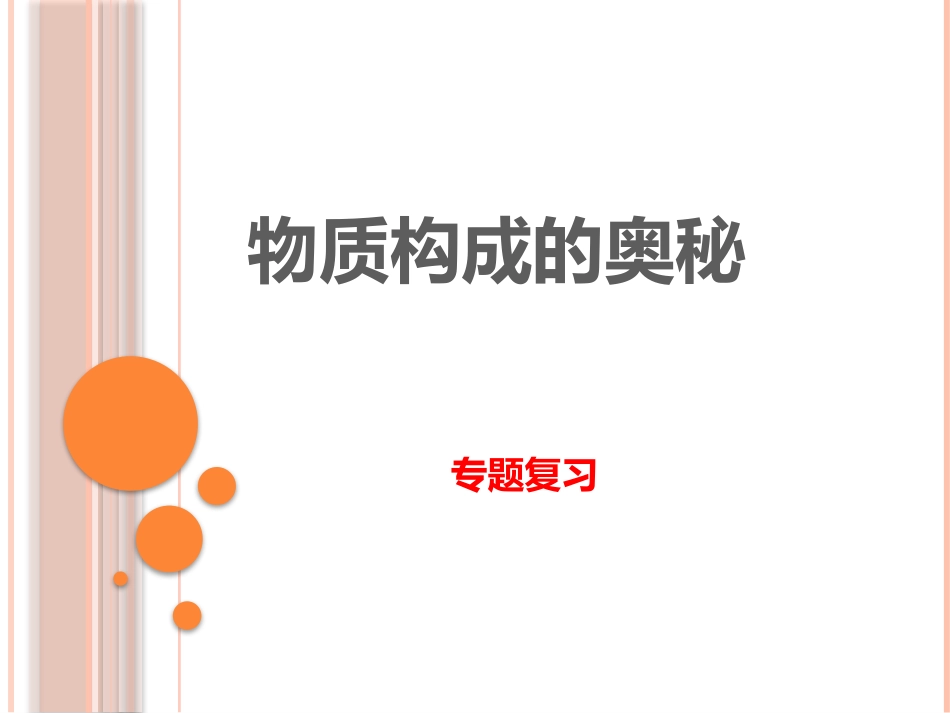 物质构成的奥秘专题复习吐拉古丽_第1页