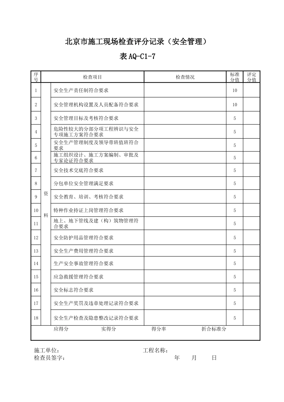 某市施工现场检查评分记录汇总表(DOCX 44页)_第2页