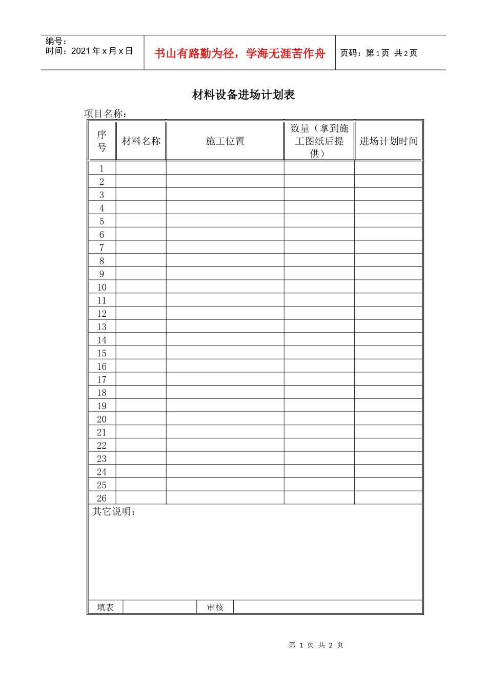 7－材料设备进场计划表KWG-PR-ZJ-07_第1页
