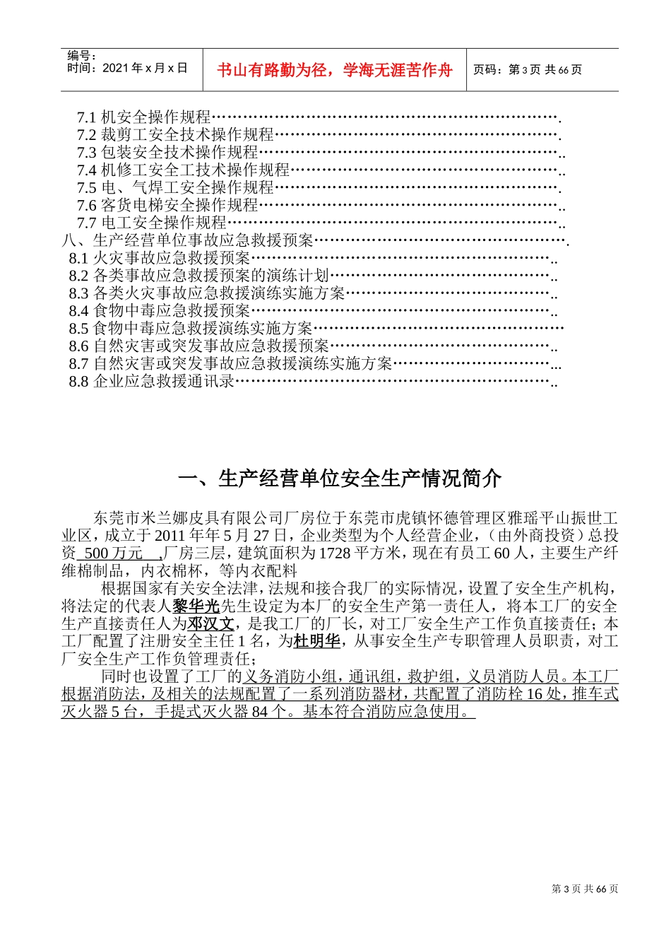 某某皮具有限公司安全生产管理档案_第3页