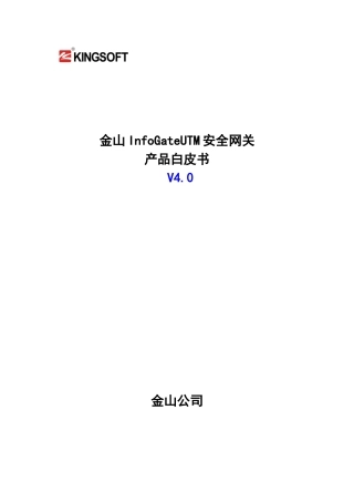 金山InfoGateUTM安全网关