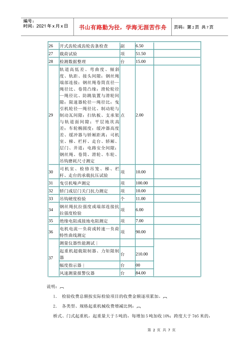职业安全卫生检验及特种劳动防护用品检验收费标准-河源市质_第2页