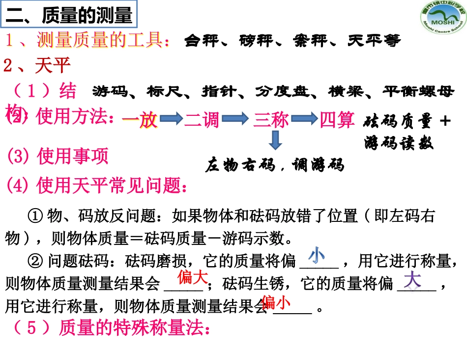 复习专题2：质量和密度_第3页