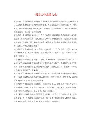 项目工作总结大全 
