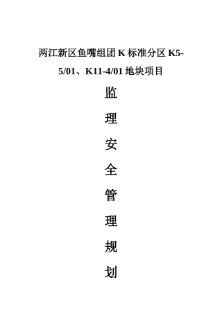 望江厂安全监理规划