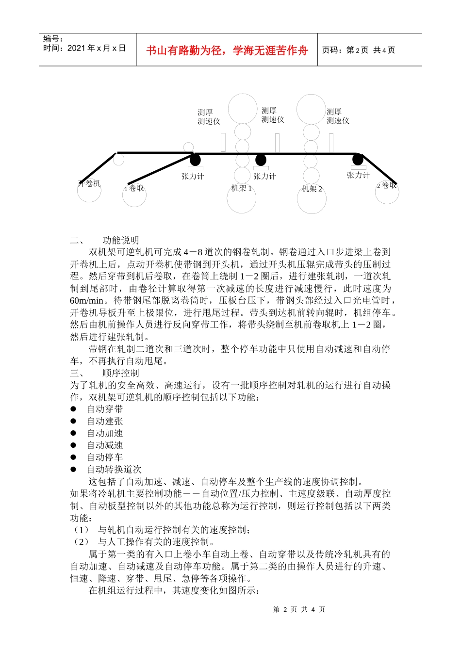 双机架可逆冷连轧机的主要设备一般包括1卷取机、1张力辊、_第2页