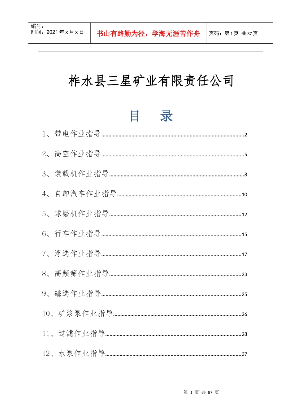 安全生产标准化作业指导书(正式版)_第2页
