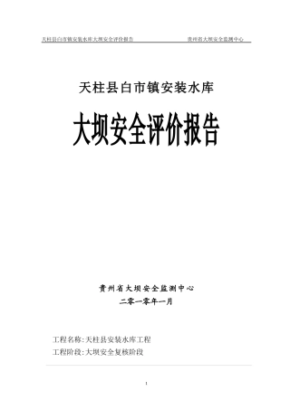 安装水库大坝安全复核报告初稿