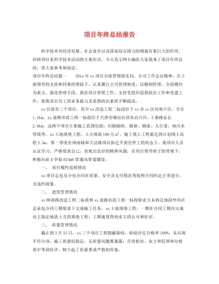 项目年终总结报告 