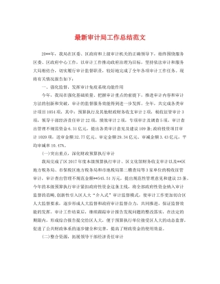 最新审计局工作总结范文 