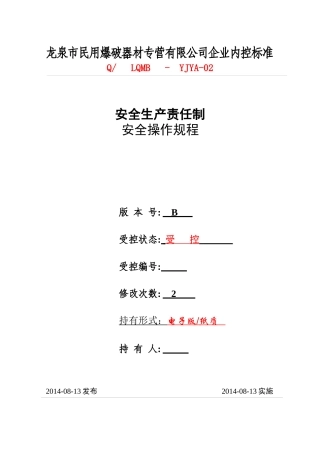 新安全生产责任制规程