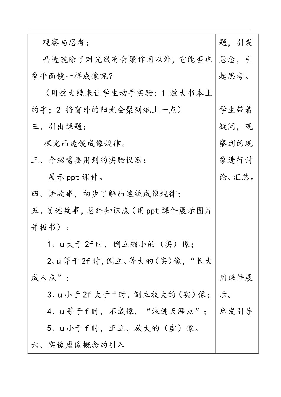 凸透镜成像教学设计_第2页