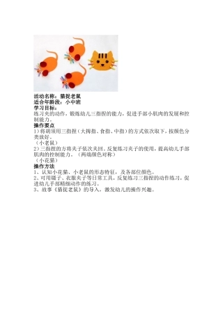 猫捉老鼠李江红陕师大幼儿园