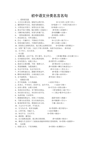 初中语文分类名言名句