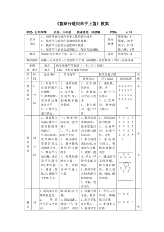 篮球行进间单手上篮教案