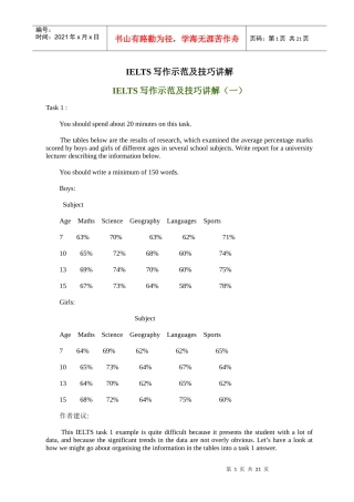 IELTS写作示范及技巧讲解(1)