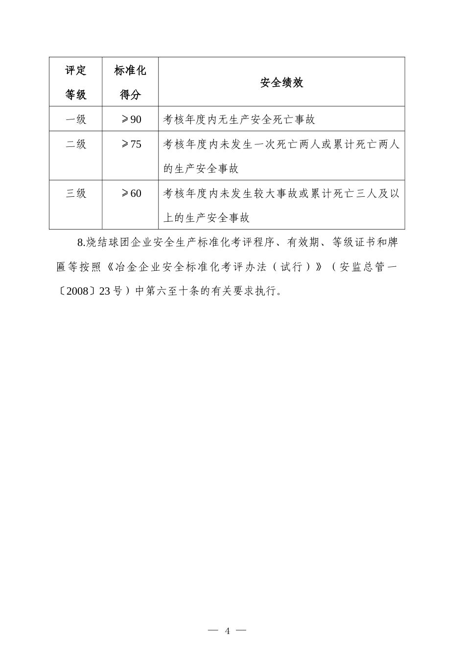 冶金企业安全生产标准化评定标准(烧结球团)XXXX年_第2页