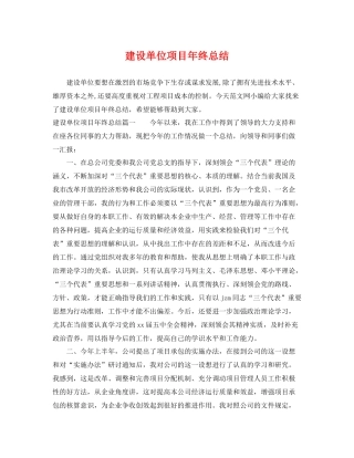 建设单位项目年终总结 
