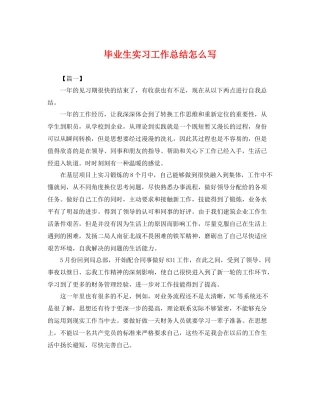 毕业生实习工作总结怎么写 