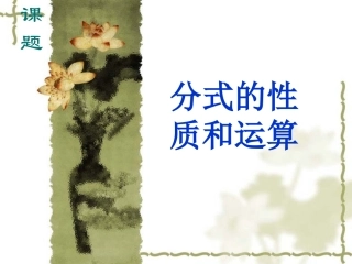 分式的性质和运算