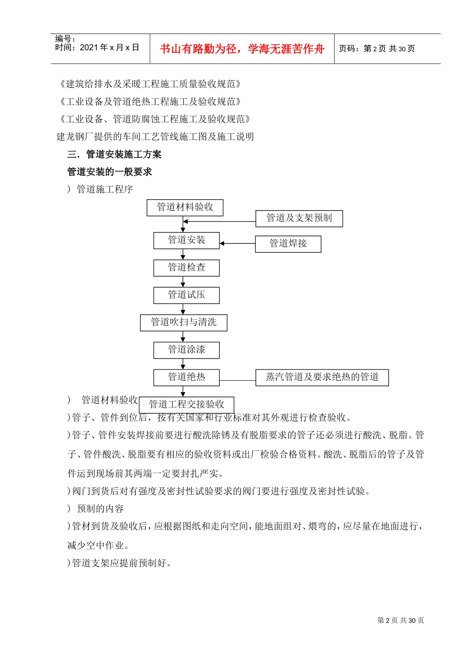 车间工艺管道施工组织设计(DOC31页)_第3页