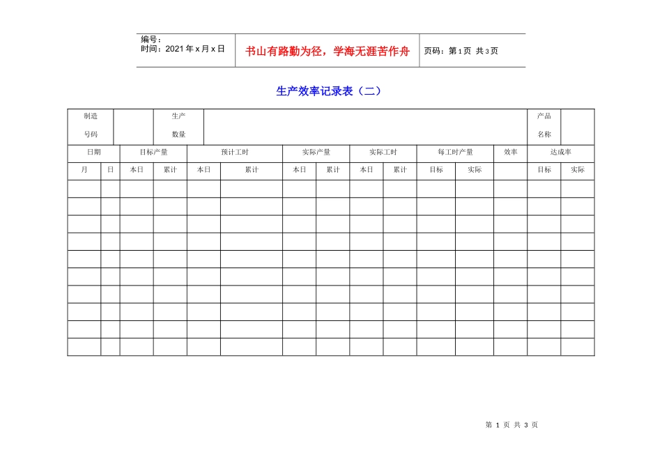 生产效率记录表_第1页