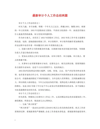 最新审计个人工作总结两篇 