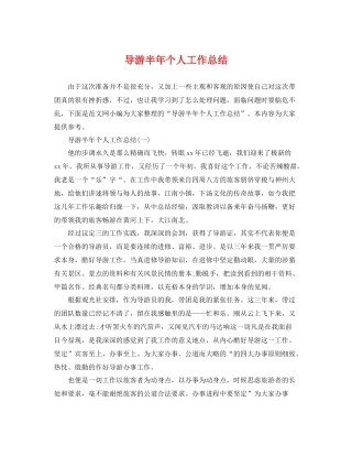 导游半年个人工作总结 