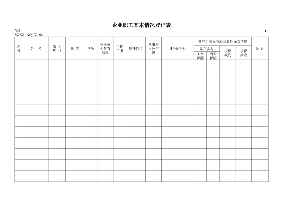 安全生产标准化所有记录表格格式共66种_第2页