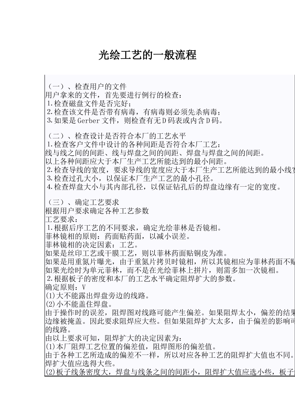 光绘工艺的一般流程(DOC 23)_第1页