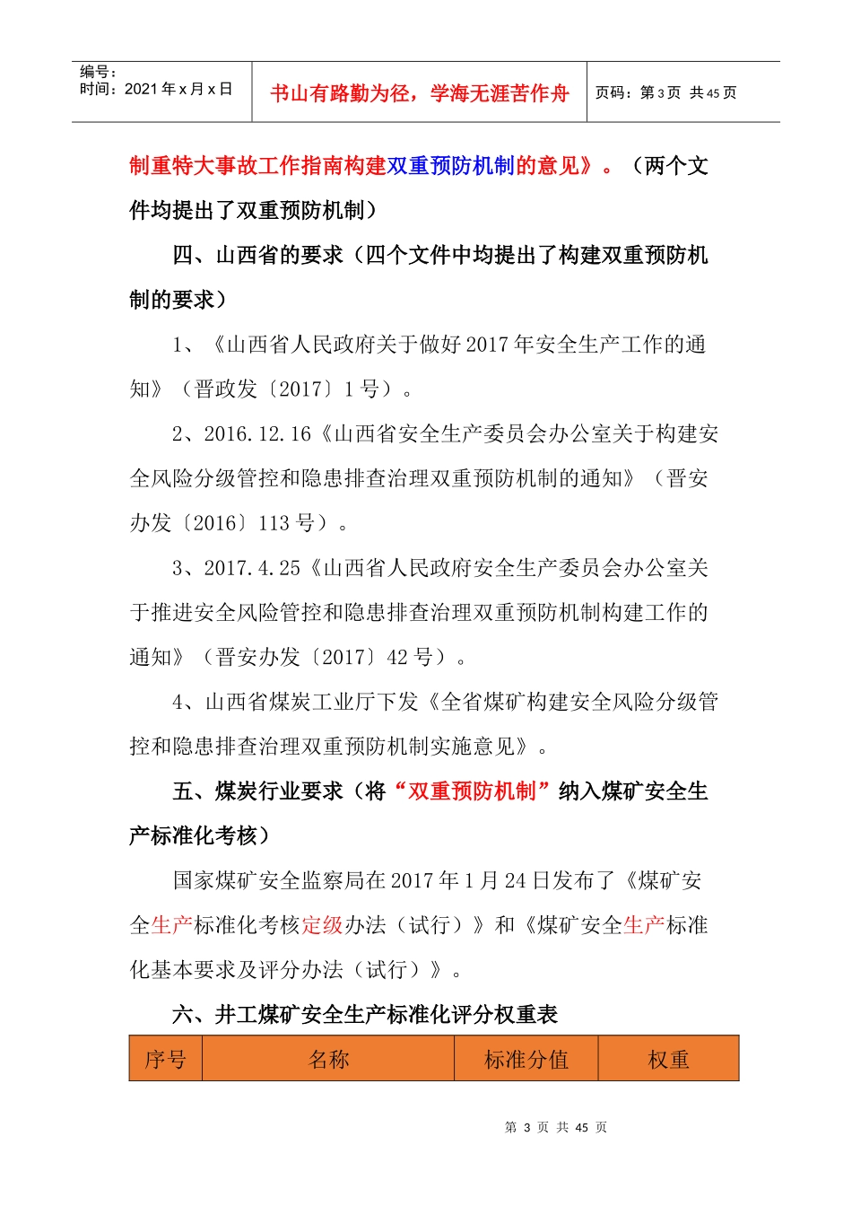 煤矿三位_体安全生产标准化体系_第3页