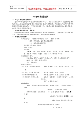 6simga推进方案