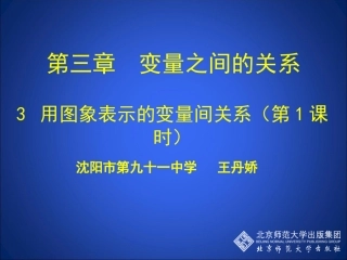 用图象表示的变量间关系（一）
