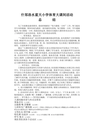 体育大课间活动工作总结