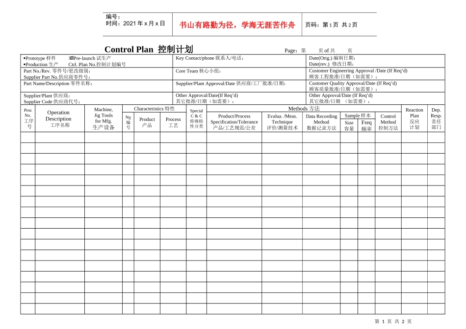 PPAP05控制计划_第1页