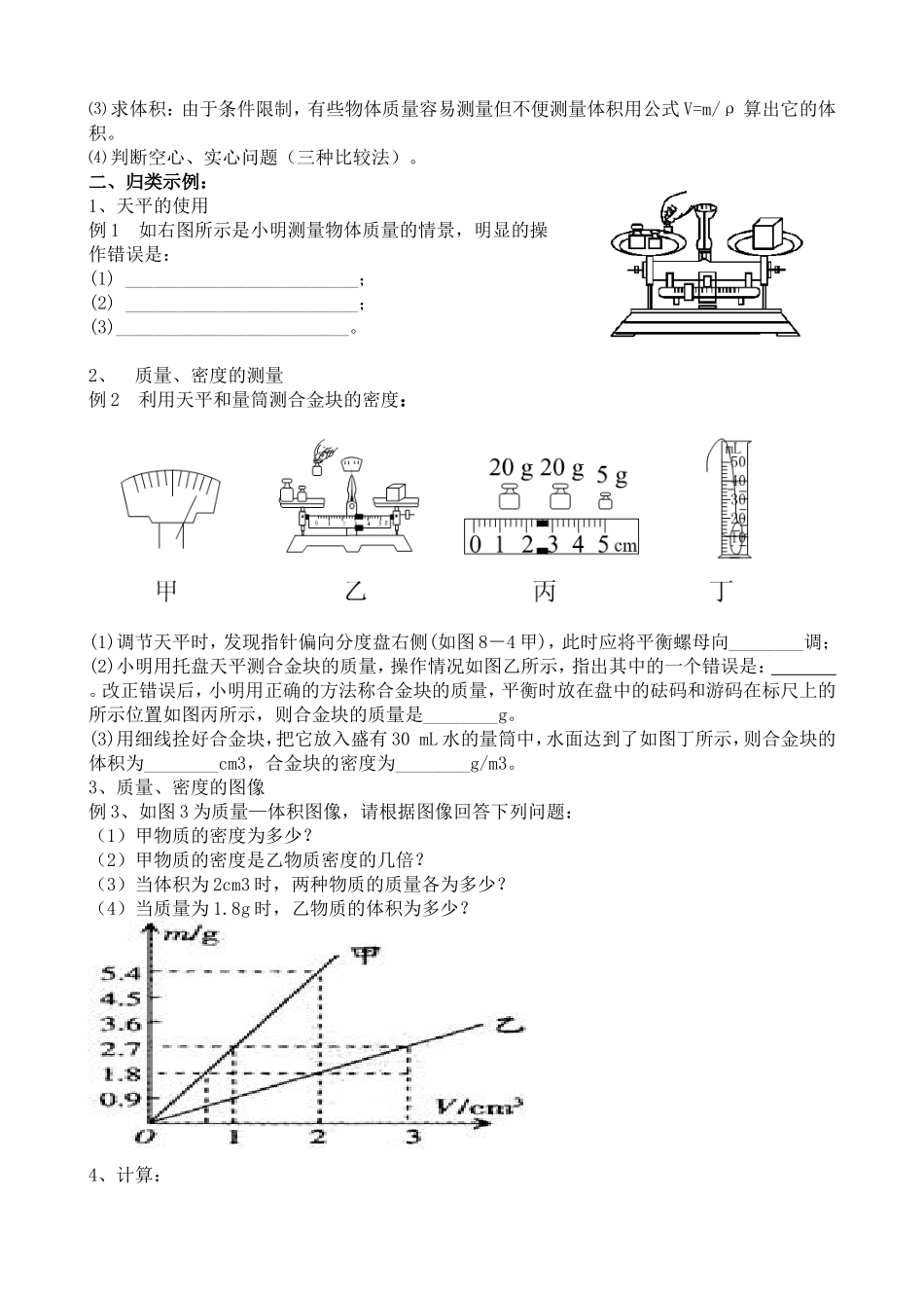 质量和密度复习教案_第3页