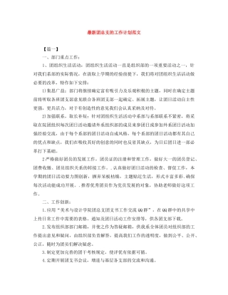 最新团总支的工作计划范文 