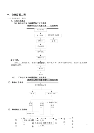 公路施工工艺流程框图汇总