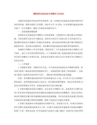 最新商务局成品油专项整治工作总结 