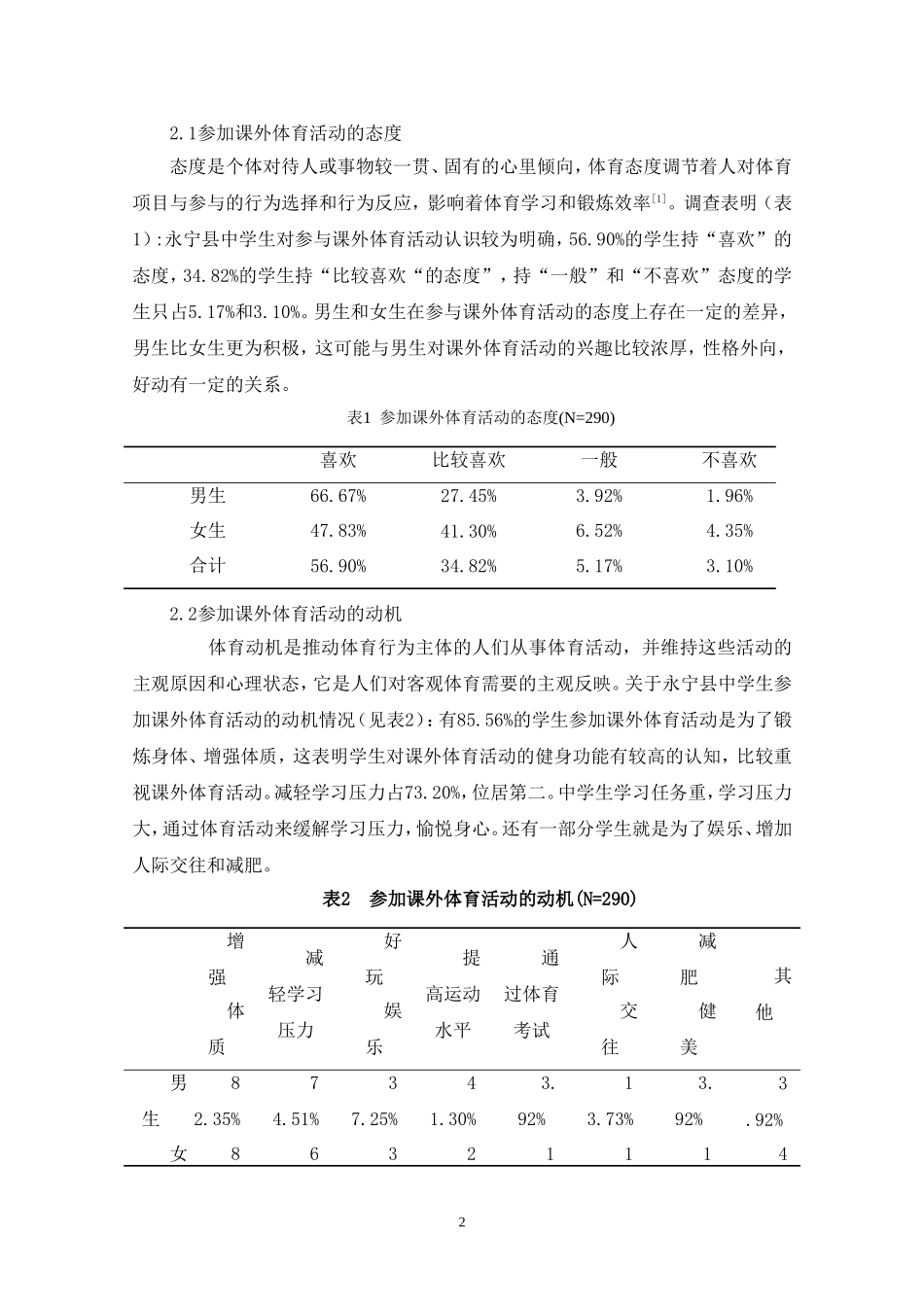 永宁县中学生课外体育活动的调查与研究_第2页