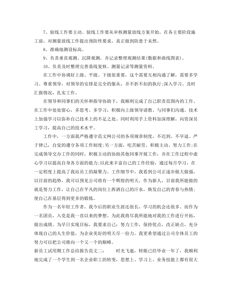 新员工试用期工作总结报告 _第2页