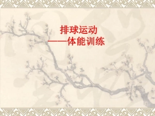 排球运动体能训练