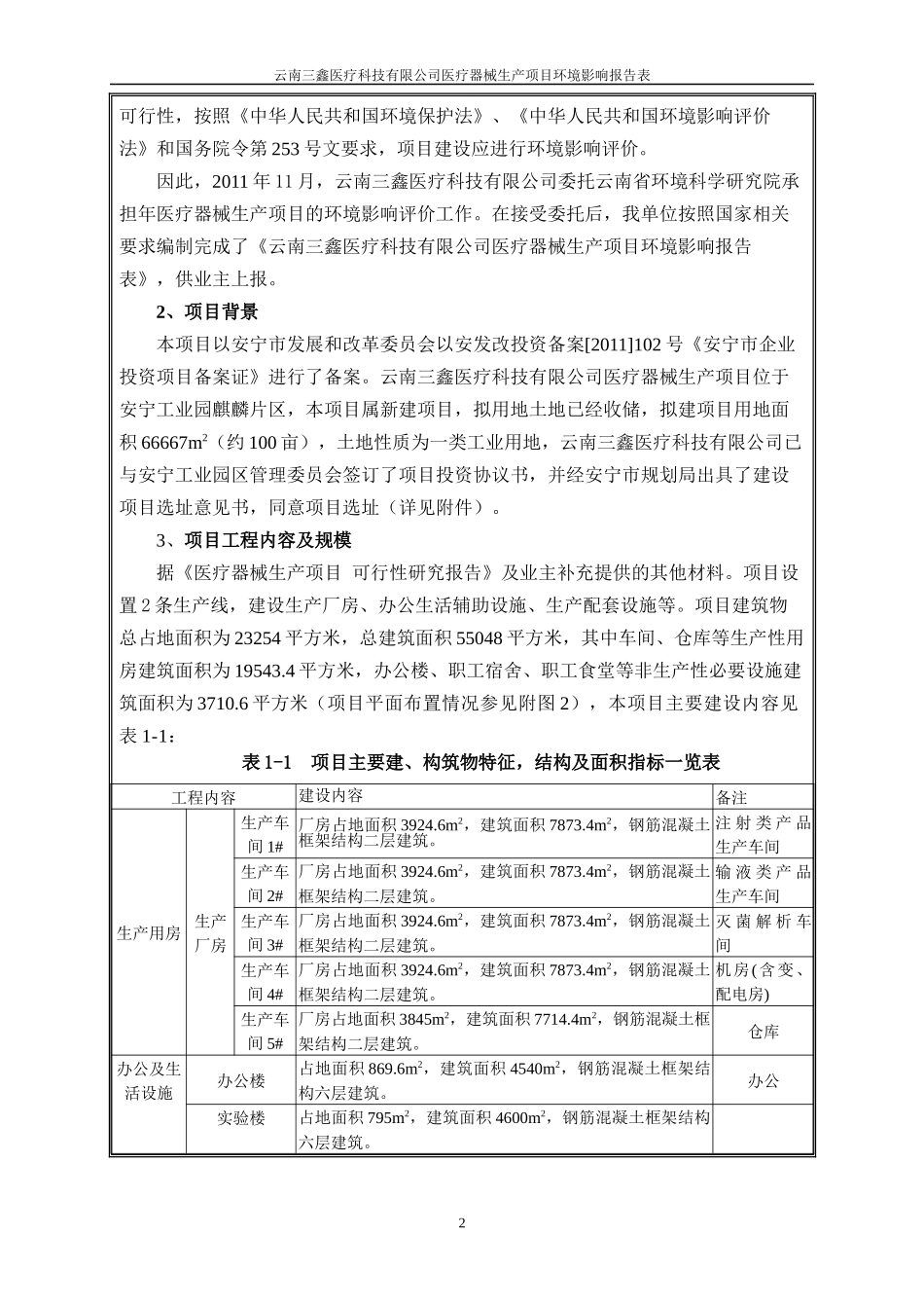 某公司医疗器械生产项目环境影响报告表_第2页